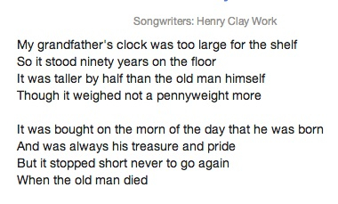 Grandfather'sClock lyrics