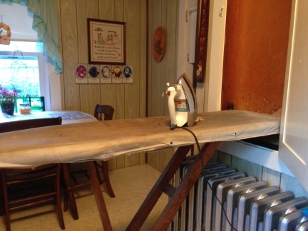Same ironing board with vintage iron