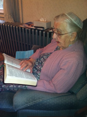 Mother and her morning ritual, reading her Bible