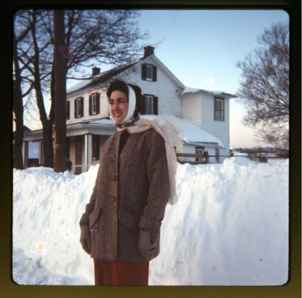 Blizzard of 1966 in front of the house on Anchor Road, Pennsylvania