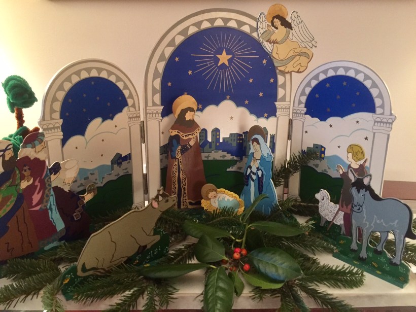 We were fearful that this nativity set was somehow lost in our move this year, but was discovered in a crowded corner of the garage at the last minute.