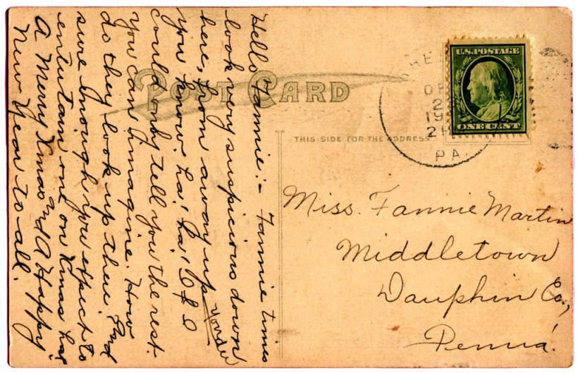 postcardladydrawing1911tofanny